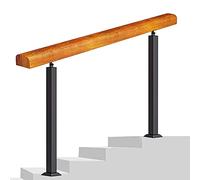 Pasamanos ajustable para barandilla de 15 escalones para interiores y exteriores, pasamanos de transición con postes de esquina de 90 cm, sistema de riel de seguridad para escaleras y patios