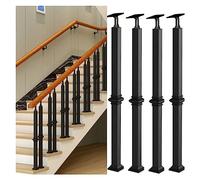Pasamanos ajustable para escalones y cubiertas de interior/exterior, pilar de barandilla duradero con soporte angular, altura de 31 a 39 pulgadas para escaleras, balaustres para un acceso seguro