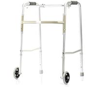 Pasamanos Ancianos Discapacitados Soporte para Caminar Muletas de Cuatro Patas Rehabilitación Aleación de Aluminio Polea Doble 59 cm x 50 cm x 78 cm Bastón Antideslizante con Hospital Present