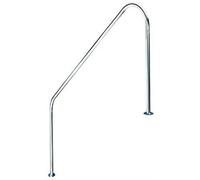 Pasamanos baranda de bajada piscina FX L.1829 mm. Acero inoxidable. AISI 316. Dos puntos de apoyo dos escalones pletinas + tornillos + tacos. REGALO Limpiador de acero