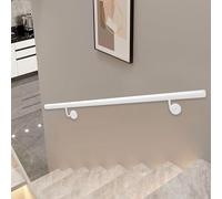 Pasamanos Blanco para Escaleras 1m 150cm 2m 240cm 3m 360cm 6m Barandilla de Escalera de Pared Barra de Soporte Antideslizante Interior/Exterior, Barandilla de Metal de Hierro Forjado(510cm)