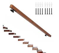 Pasamanos Cuadrado Resistente Con Soportes De Acero Inoxidable, Pasamanos De Pared De Madera Para Personas Mayores Y Niños Con Discapacidad, Ideal Para Pasillos, Apartamentos, Lofts, Casas, Villas, E