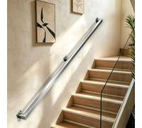 Pasamanos de acero inoxidable de 30cm-600cm para barandillas de escaleras interiores o exteriores - Barandilla de escalera de tubo cuadrado Pasamanos Barra de seguridad para decoraciones(200cm)