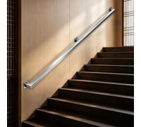 Pasamanos de acero inoxidable para escaleras interiores｜30cm-600cm Pasamanos de escalera Kit de pasamanos de seguridad｜Barandilla de escalera industrial Barra de soporte montada en la pared(250cm)