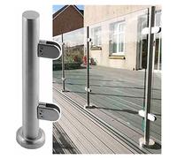 Pasamanos de acero inoxidable para escaleras, moderno sistema de barandilla para paneles de vidrio de 10-12 mm, abrazaderas de barandilla plateadas duraderas para balcón y cubierta, pilares redondos