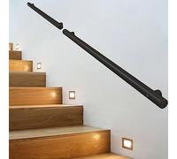 Pasamanos de acero inoxidable, Riel de escalera de barandilla | 30 cm - 600 cm Selección de modelos | Kit de pasamanos de escalera montado en la pared para escaleras - Negro mate ( Size : 210cm )