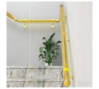 Pasamanos De Acrílico Negro Para Escaleras, Pasamanos De Seguridad Antideslizantes, Barandilla De Pared Con Soportes Dorados, Ideal Para Niños Y Personas Mayores(Amarillo,300cm)