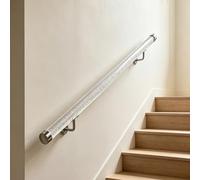 Pasamanos de acrílico transparente para escaleras, barandilla de escalera antideslizante con soportes, barra de apoyo para montaje en pared, para jardín de infantes, pasillo, villa, hotel