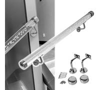 Pasamanos de acrílico transparente personalizable con soportes metálicos (1 pieza) - Riel de pared de 50 a 6 m for uso en interiores y exteriores(Silver Bracket,1.8m/6ft)