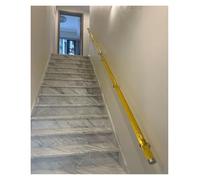 Pasamanos de acrílico transparente resistente for montaje en pared, for escaleras interiores y exteriores, longitud personalizada de 50-700cm con soportes plateados, 1 unidad(Yellow,245cm(8ft))