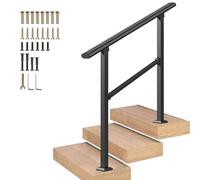 Pasamanos de alta resistencia para escaleras exteriores, barandilla de apoyo ajustable para manos, barandilla de escalera barandilla de transición montada el piso(A,150cm/59inch)