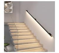 Pasamanos De Aluminio con LED - Pasamanos De Escalera con Luz - Pasamanos De Soporte De Pared para Escaleras Exteriores E Interiores, Vehículos Recreativos, Autocaravanas Y Remolques (Color : Black,