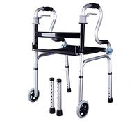 Pasamanos de aluminio plegable con marco de rueda plegable de aluminio para personas mayores con discapacidad de 4 esquinas, 51 x 55 x 80 cm, bastón antideslizante con hospital