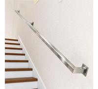 Pasamanos de barandilla de escalera moderna - kit completo，barandilla de escalera de montaje en pared Pasamanos de escaleras de acero inoxidable de metal para interiores y exteriores(180cm)
