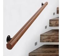 Pasamanos de barandilla moderna, barandilla de escalera para escalones en interiores y exteriores, barandilla de escaleras de madera maciza de 1 a 15 pies, barra de soporte para pasillo, apoyabrazos f