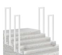Pasamanos de cubierta para exteriores, barandilla de escalera para balaustres de hierro forjado blanco, barandilla de mano de metal duradero para porche, hormigón y escalones de madera (90 cm)