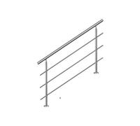 Pasamanos de escalera 120cm, balcón, balaustrada, barandilla de acero inoxida...
