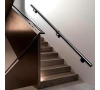 Pasamanos de escalera, Barandillas de escalera de metal redondas 1m 1,5m 2m 2,4m 3m 6m Barandilla de pared con soporte Kit de barra de apoyo de seguridad, balaustre de escalones(120cm)