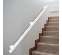 Pasamanos de escalera blanco para montaje en pared, Barandilla de escalera de hierro forjado de metal de 3 pies 5 pies 7 pies 12 pies, Pasamanos de tubo cuadrado para escaleras de interior y exterior(