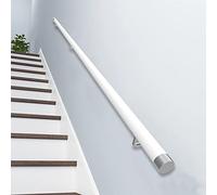 Pasamanos De Escalera Con Tapones De Extremo Blanco, De Madera Antideslizante, Barra De Soporte para Pasillo, De Pared Con Kit De Instalación (300cm)