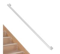 Pasamanos de escalera cuadrado blanco de 30-600cm，pasamanos de barandilla de escaleras con soportes de hierro forjado，pasamanos de seguridad para montaje en pared para pasillo(Blanco,450cm)