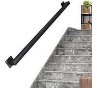 Pasamanos de escalera cuadrado negro 30-600cm barandilla para escaleras de montaje en pared interior y exterior Barandilla de barra de apoyo Riel de tubo cuadrado hierro forjado metal antideslizante (