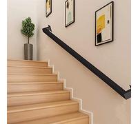 Pasamanos de escalera cuadrado negro de 30-600 cm, barandilla de metal para escaleras al aire libre Pasamanos de escalera de hierro Pasamanos de montaje en pared para escalones de decoración del hogar