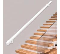 Pasamanos de escalera de 1 a 20 pies, pasamanos de soporte de hierro forjado de metal para barandilla interior y exterior con accesorios de pared, barra de apoyo para escalones(90cm)