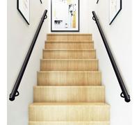 Pasamanos de Escalera de 1 m, 1,5 m, 2 m, 2,5 m y 3 m para Acceso a lofts de Villas, pasillos, Soporte de Pared, pasamanos de Interior con Soportes de Hierro Forjado.(480cm)