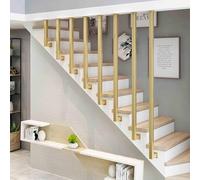 Pasamanos de escalera de hierro forjado, moderno poste de metal en forma de L, pasamanos de interior dorado