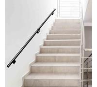 Pasamanos de escalera de interior de 400 cm, redondos, de hierro forjado, barandilla de seguridad para personas mayores y niños, agarre antideslizante con soportes de metal, soporte fuerte para