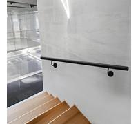 Pasamanos de Escalera de Metal con Soportes y Tornillos | Barandillas Antideslizantes Pasamanos de Hierro Forjado para Escaleras | Barandilla de Tubo Industrial de Montaje en Pared(30cm)