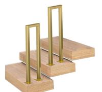 Pasamanos De Escalera De Metal Dorado, Barandillas Y Pasamanos Para Interiores Y Pasillos Con Kit Completo, Barra De Agarre Resistente Para Escaleras, Seguridad Infantil, Carga 200 Kg, Forma U, 2 Pie