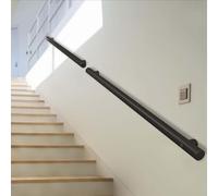 Pasamanos de escalera de metal negro, de 30 a 6 m, antideslizante, con barra de soporte, 1 m, 1,5 m, 2 m, 2,5 m y 3 m(80cm)