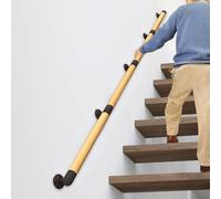 Pasamanos de escalera de montaje en pared: 80cm 1m 120cm 180cm 2m 240cm 3m, barandilla de escalera de madera, pasamanos para escaleras hogar jardín pasillo porche cubierta(B,390cm)