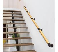Pasamanos de escalera de pared para escalones exteriores e interiores con soporte de hierro forjado, barandillas de escalera de madera para decoración de hogar, jardín, pasillo(570cm)