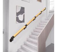 Pasamanos de escalera de pared para escalones interiores | Pasamanos redondos de madera antideslizantes | Barandillas de seguridad para pasillos, lofts y patios(510cm)