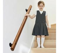Pasamanos de escalera de seguridad - Barra de soporte de montaje en pared de madera duradera para personas mayores, niños pequeños y problemas de movilidad - Barra de agarre de seguridad(60cm)