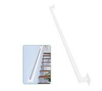 Pasamanos de escalera de tubo cuadrado blanco para interiores y exteriores, 140 cm, soporte de pared, pasamanos de metal forjado de hierro para una decoración segura y elegante del hogar