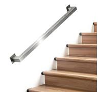 Pasamanos de escalera de tubo cuadrado，pasamanos de barandilla de metal de acero inoxidable para barandilla de escalera interior y exterior，barra de apoyo montada en la pared(510cm)