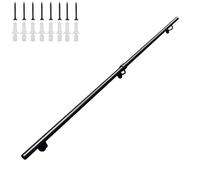 Pasamanos de Escalera de Tubo metálico Negro con Soportes de Pared para escaleras, 1 m, 1,5 m, 2 m, 2,5 m y 3 m, para Interiores y Exteriores (330 cm)