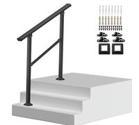 Pasamanos de escalera exterior, pasamanos de transición ajustables para porche, barra de soporte de seguridad para barandilla de escalera metálica de montaje en suelo(Height 85cm,120cm/47inch)