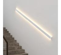 Pasamanos de Escalera Interior Montados en la Pared, Pasamanos de Escalera con Iluminación LED (Detección del Cuerpo Humano), Pasamanos de Tres Ajustes de Color de Luz, Para Escaleras Al A white 1.5M