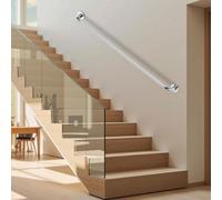 Pasamanos de escalera interiores modernos, barra de apoyo antideslizante, manija de seguridad de tubo redondo, kit de barandilla de pared con soportes y tornillos metálicos(30cm)