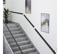 Pasamanos de escalera | Kit completo de barandilla de escalera negra moderna | 1 2 3 4 5 6 Metros Barandilla de escalera | Pasamanos para escaleras de interior Escalón de exterior Montado en la pared