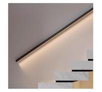 Pasamanos de escalera LED con luz montada en la pared, barra de seguridad para uso en interiores y exteriores, 0,5 m, color negro, pasamanos seguro para escaleras