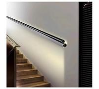 Pasamanos de escalera LED con sensor, riel de seguridad de acero inoxidable for interiores y exteriores, fácil instalación (izquierda/derecha, 100 cm ~ 200 cm)(Gold,Right/2 meter)