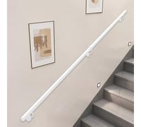 Pasamanos de escalera moderno - 150cm/200cm/240cm/300cm/400cm Balaustrada de pared Barandilla de tubo de hierro industrial antideslizante Pasamanos de seguridad para pasillo loft villa(450cm)