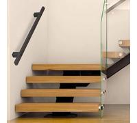 Pasamanos de escalera modernos para paredes, 60cm 80cm 1m 150cm 2m 3m pasamanos de tubo cuadrado de metal negro, barra de apoyo antideslizante para escaleras interiores y exteriores, pasillo de loft(8