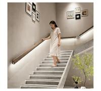 Pasamanos de escalera montados en la pared con iluminación LED, Pasamanos antideslizante para escaleras, ideal para el hogar, jardines, pasillos y lofts(Brown-Left,60cm)